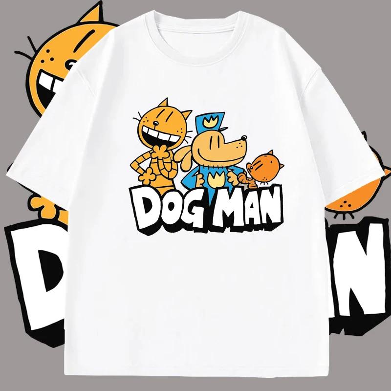 World Book Day DogMan Police T Shirt Dogman Cartoon Characters Cat Short Sleeves for Men Top Summer Sport Jogging Loose Shirt