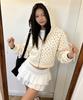Nombre Signature Dot Pintuck Zip-Up Hoodie [Ivory]