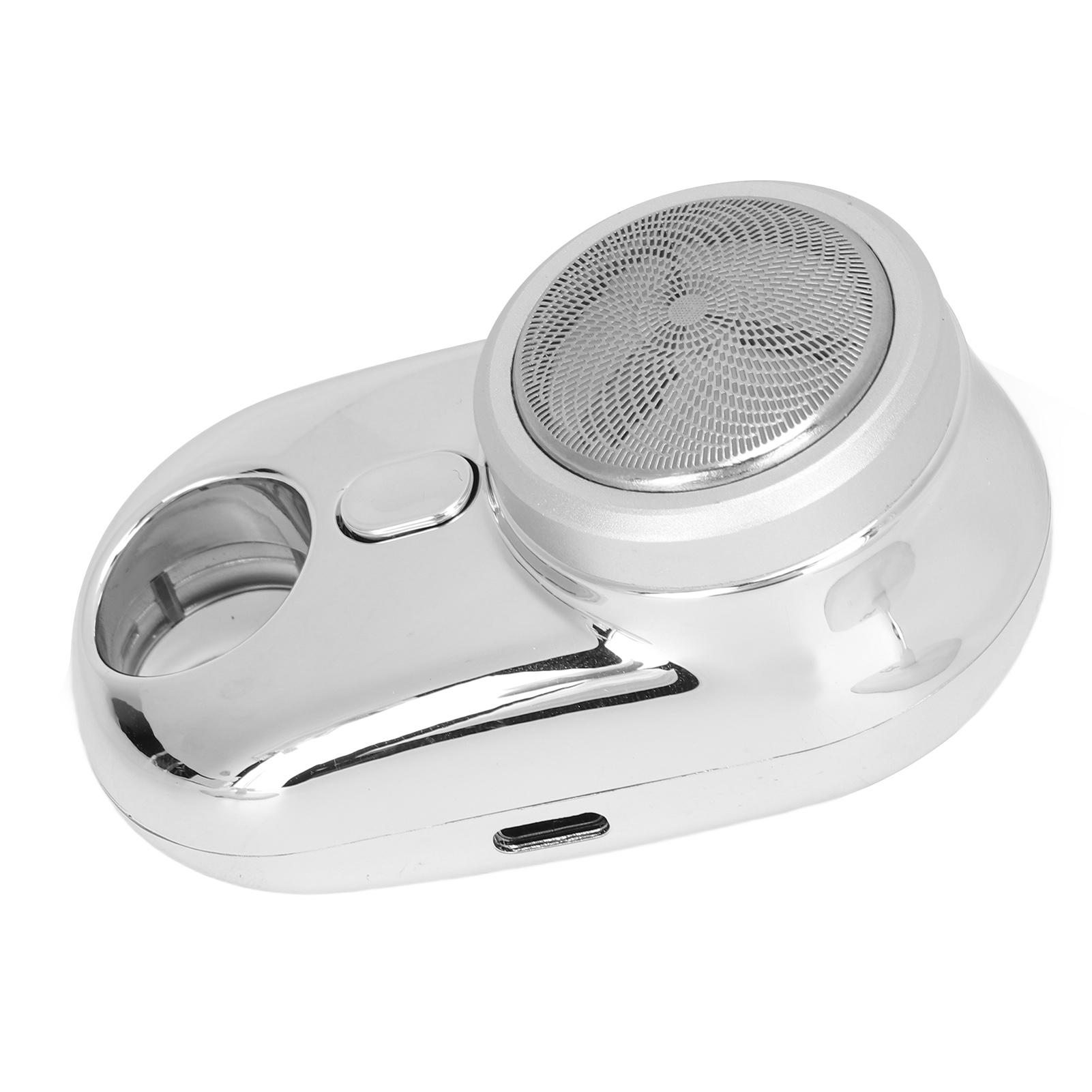 

Mini Beard Clipper IPX7 USB Rechargeable Pocket Portable Beard Trimmer for Travel Gift for Father Husband Silver серебряный