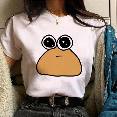 Pou Tee Women Anime Funny T-shirts Girl Anime Comic Japanese Clothes
