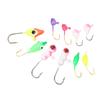 Ice Fishing Jigs Set with Color Metal Head High Carbon Steel Ice Fishing Equipment for Outdoor