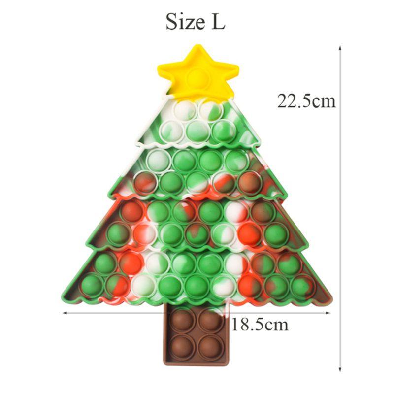Joyful Christmas Big Size Pop It Silicone Toys For Relaxation Featuring Adorable Santa Claus And Cheerful Christmas Tree Shapes