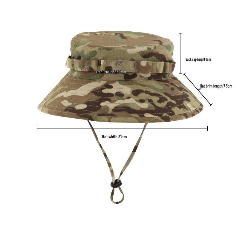 Camouflage Tactical Boonie Hat: Second Gen Sunshade, Sun Protection, Round Brim for Cycling, Summer Military Training, Outdoor Activities, Fisherman.