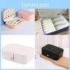 Portable Leather Jewelry Organizer With Dual Compartments For Earrings And Rings