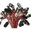 100ea I Shape 9V Battery Button Snap Connector Black Plastic Shell Copper Button 150mm Wire 4mm Tin End