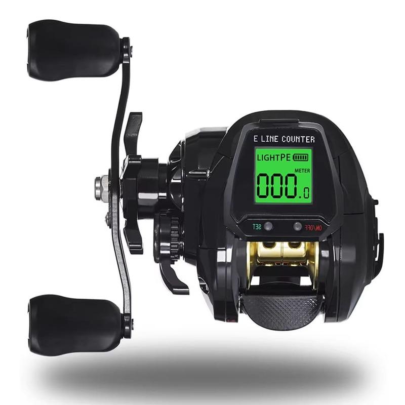 New Multi-function Bait Fishing Reel Electronic Large LED Screen High Speed 7.2:1 10kg Orange Black Model Sea Waterproof Casting Drum Casting