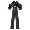 New Female Unisex Bow Tie Brooches For Women Pearl Crystal Pendant Collar Pin Shirt Clothes Necktie Bowknot Suit Accessories