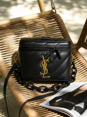 Scatola Trucco YSL Beauty, Mini Borsa a Tracolla per Cosmetici, Custodia Fashion Trapuntata con Tracolla a Catena, Borsa a Spalla da Donna Accessori Bellezza