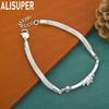 925 Sterling Silver Exquisite Mesh Woven AAA Zircon Bracelet Exquisite Gift Jewelry