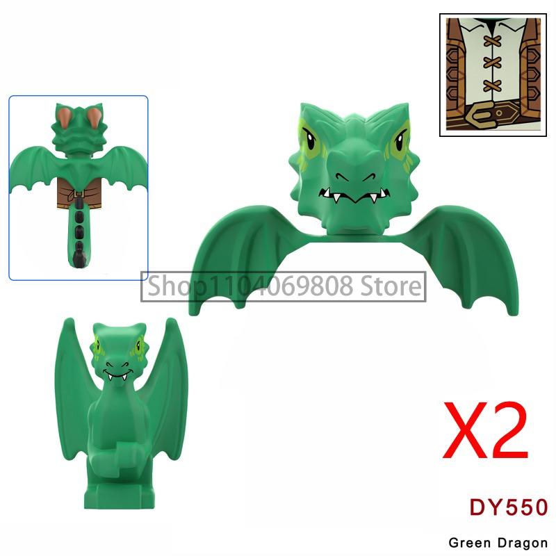 MOC Medieval Military Figures Building Blocks Castle Militia Soldier Dragon Gothic Knight Helmets Swords Shield Bricks Toys N06