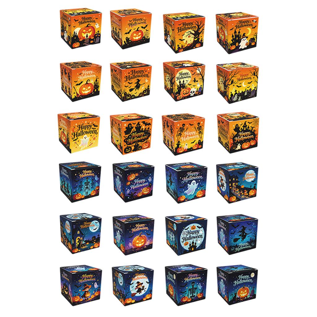 Halloween Paper Gift Boxes Large Capacity Halloween Candy Treat Boxes for Holiday Treat Cookie Goodie Snack Packaging