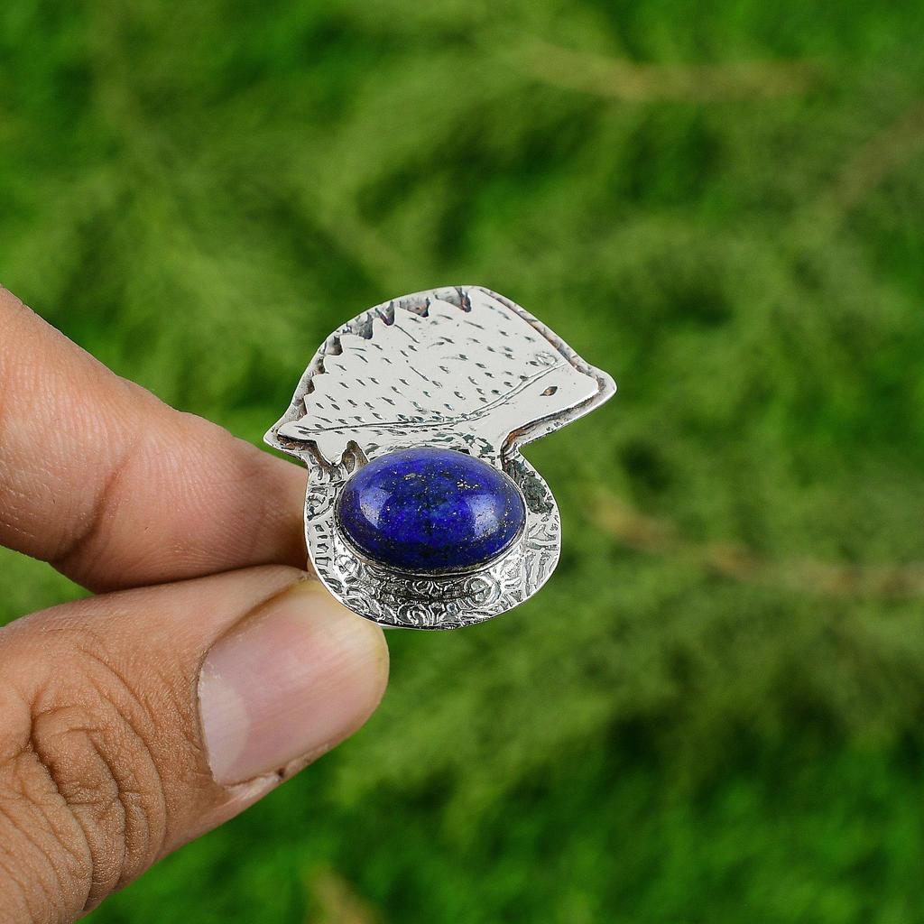 925 Sterling Silver Lapis Lazuli Stone September Birth Sister New Statement Ring