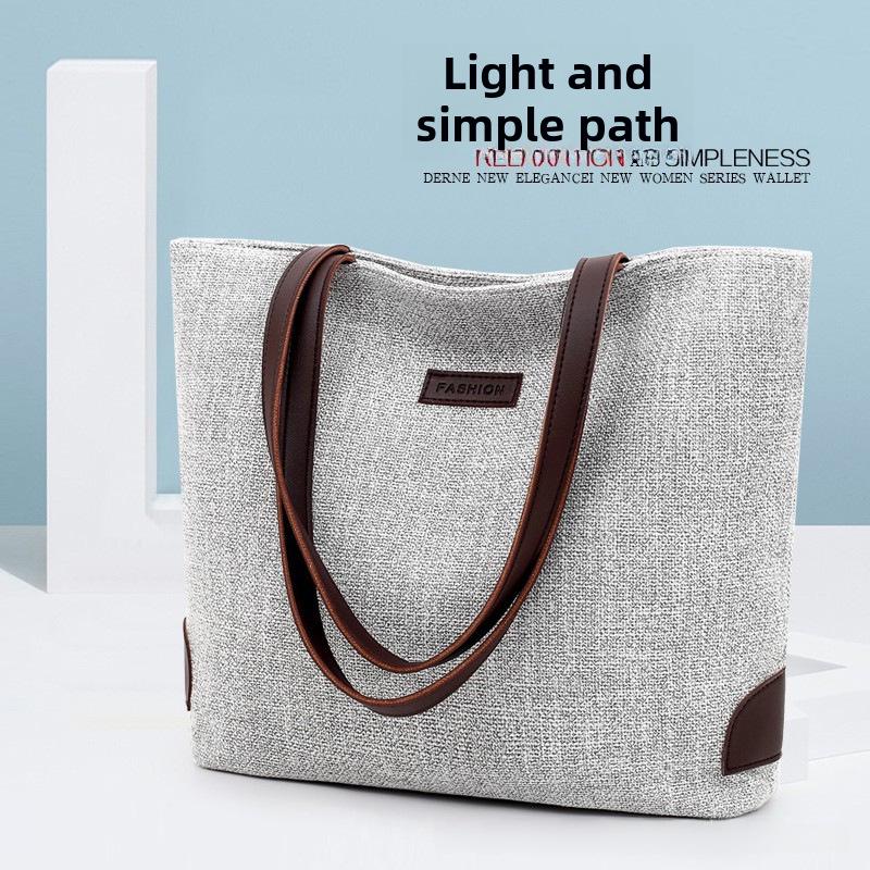 Versatile Literary Women's Large Capacity Linen Shoulder Bag for Leisure Travel