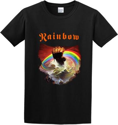 Herren T-Shirts Regenbogen Aufgang Schwarz