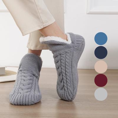 Thermo-Hausschuhsocken für Herren, für den Winter, warm, kurz, aus Baumwolle, verdickt, weich, rutschfest, flauschig, für zu Hause, zum Schlafen