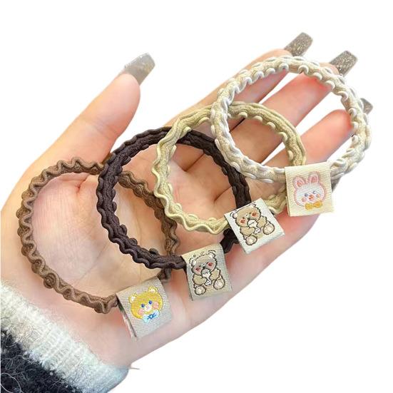 4/5Pcs Haar Ring Dehnbar Hohe Elastizität Kontrast Teenager Haar Gummi Band Seil Pferdeschwanz Halter Haar Zubehör