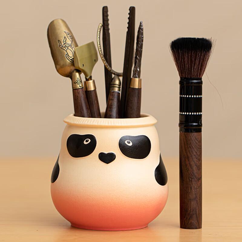 Panda Ceramic Tea Caddy with Tea Tools Set