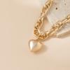 New Trendy Punk Exaggerated Metal Statement Short Collar Clavicle Chain Geometric Heart Pendant Necklace Vintage Hip Hop Jewelry