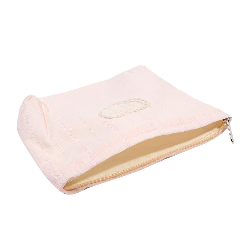 Beautiful INS Simplicity Cosmetic Bag Sweet Embroidery Bow Striped Makeup Case Portable Travel Earphone Cable Storage Bags