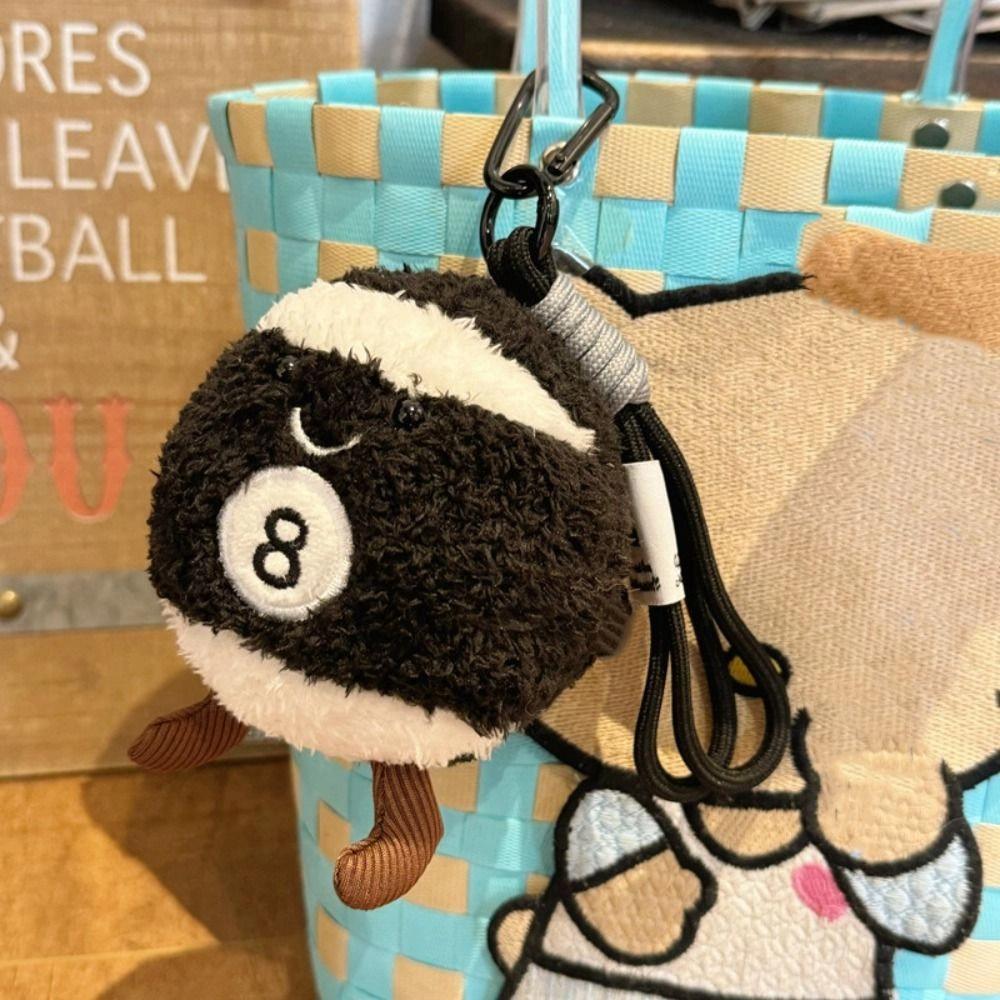 6 Colors Billiard Balls Pendant 10cm Backpack Key Chain Kawaii Billiards Plush Key Ring  for Boys