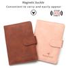 Rfid Buckle Passport Cover Pu Leather Man Women Travel Passport Holder With Credit Card Holder Case Wallet Protector Cover Case