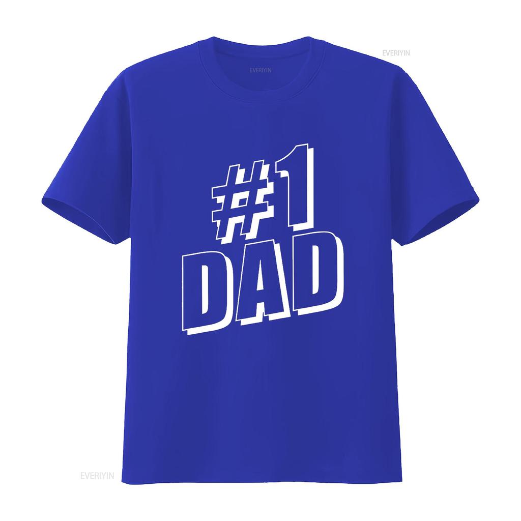 1 Dad Number One Father S Day T Shirt Vintage Washed Streetwear Designer Clothes Soft Unisex Comfortable Top For Everyday Wear