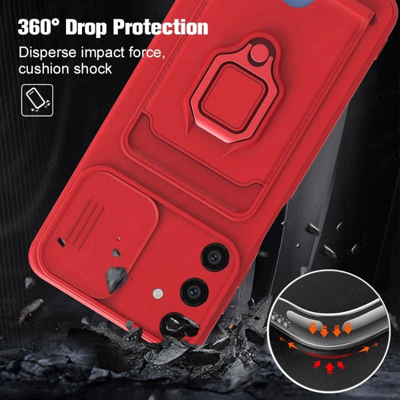 Skyv Kamera Armor Telefondeksel for Samsung Galaxy S25Ultra S25Edge S24 S23 S22 S21 S21 S20 Plus FE A56 A16 A36 A26 A55 A15 A05S Militære Støtfangere Deksel