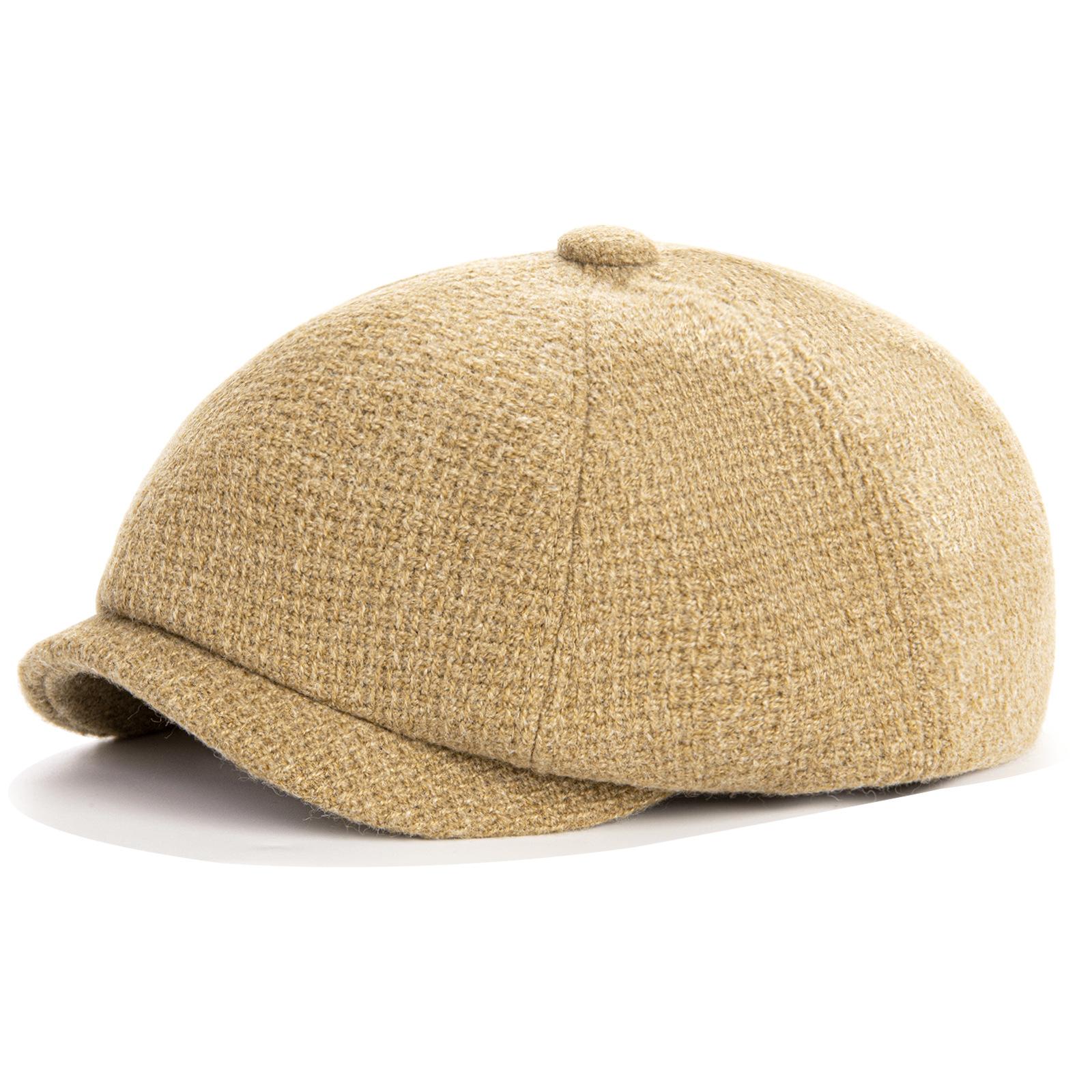 JYL TS DIY Восьмиугольная кепка-восьмиугольник Смешанная кепка-газетчик Зимняя шапка khaki_ средний персидский голубой