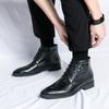 Crocodile Pattern Black Luxury Brand Men High Top Shoes Big Size Business Moccasins Italian Casual Men Leather Men Driving Shoes