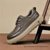 Men's European Leather Shoes: 2025 Autumn/Winter, Breathable, Thick Sole, Height-Boosting, Versatile Casual Sneakers.