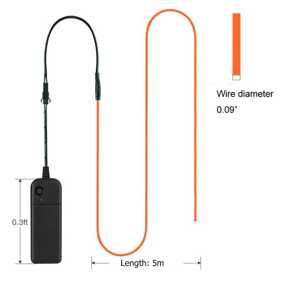 Glow Ultra-bright Flexible Luminous Line Rope Tube Neon Battery Box Set DIY Costumes Clothing Decor