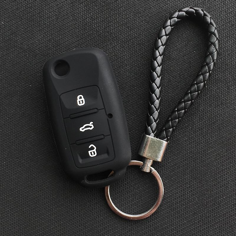Silicone Car Key Cover Case for VW Volkswagen polo passat b5 Tiguan Golf T4 for Seat Leon Altea Ateca For Skoda Octavia Superb