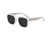 Square Wide Sunglasses Matte Brand Popular Stylish Fashion Glasses UV Protection [Flex] (Frame White, Lens Black) Women's Men's