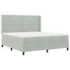 Box Spring Bed with Mattress Light Gray 180 X 200 Cm Velvet