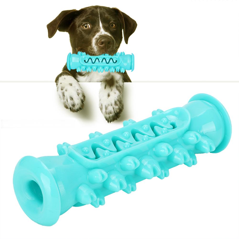 Pet Dog TPR Safety Molar Cleaning Tooth Rod Puzzle Training Playing Biting Toothbrush Toylake blue