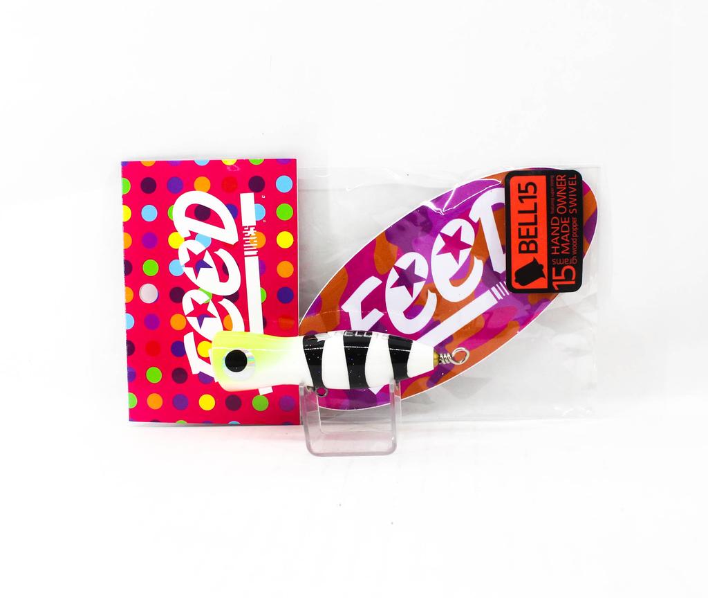 Feed Bell 15 Hand Made Wood Popper Floating Lure 15 grams 52 (3052)