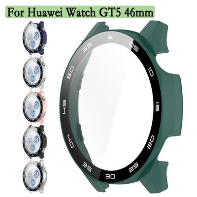 Για Huawei Watch GT5 46mm Προστατευτικό Κάλυμμα 2-σε-1 Προστατευτική Θήκη Με Προστατευτικό Οθόνης Γυαλί Κέλυφος Ρολογιού Με Σκληρυμένο Γυαλί