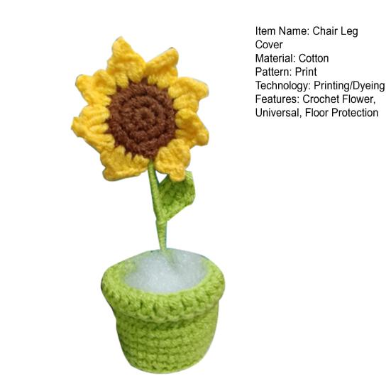 1/4 ks Háčkovaný květinový potah na nohy židle Ručně pletený Bílý květ Univerzální nábytek Pohovka Stůl Nohy Rukáv Chránič podlahy