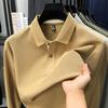 100% Cotton Luxury Polo Shirt Long Sleeve Men'S Classic Simple Solid Color Business Casual Spring Autumn Comfort Premium T-Shirt