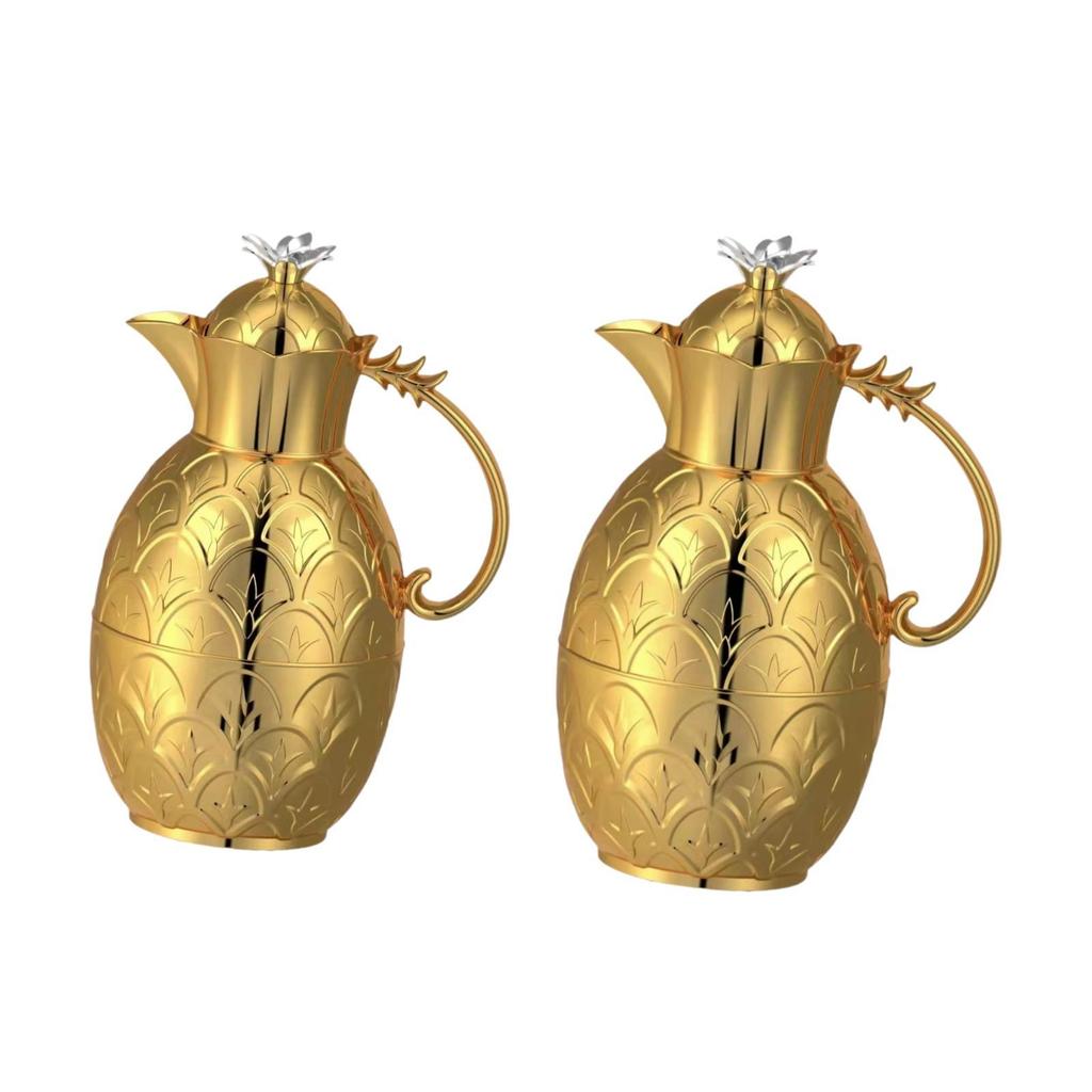Arabic Pineapple Shaped Coffee Carafes Insulated Thermal 0.6L 1.0L for Hotel