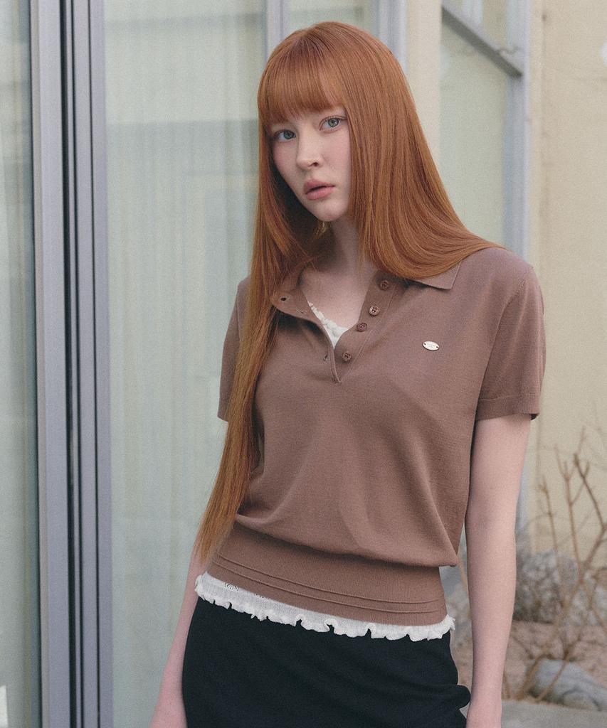 GENERALIDEA Airy Essential Collar Half Knit [Mocha] / Wbe2L05513