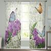 Flowers Bouquet Butterfly Sheer Curtains Window Tulle Curtains For Living Room Bedroom For Kitchen Veiling Curtains Decoration