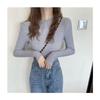 Women's 2026 Autumn Slim Fit Black Knit Long-Sleeve Half-High Neck Sweater
