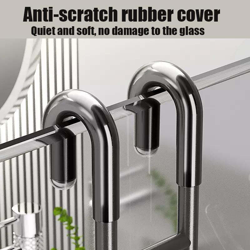 

Stainless Steel Over Glass Door Shower Door Back Shower Towel Rack S-Shape Bathroom Bathrobe Hanger Holder Hooks