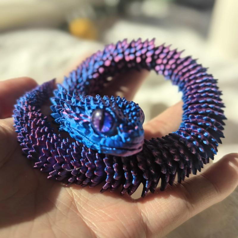 Non-Toxic 30Cm 3D Printed Snake Movable Joint Toy Doll Simulation Snake Model Office Desktop Decoration Handicraft Toy For Children Gift