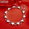 925 Sterling Silver Heart Fashion Bracelet Gift Jewelry