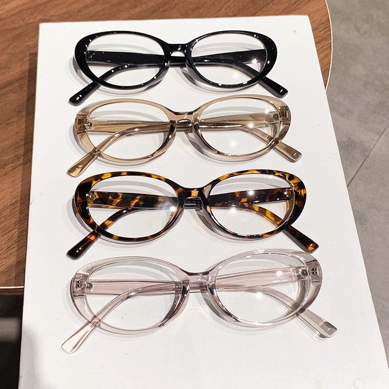 Korean Style Black Cat Eye Oval Women's Anti-Blue Light Prescription Eyeglass Frames