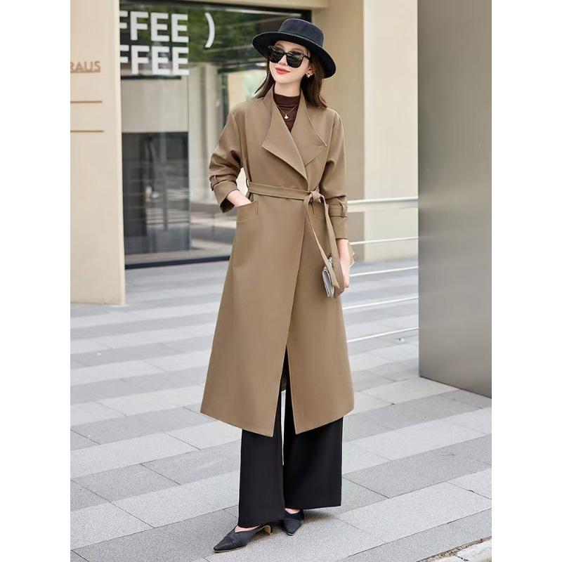 

Длинное пальто-ветровка для женщин, новый стиль весны и осени, популярный темперамент и элегантное пальто этого года 2XL