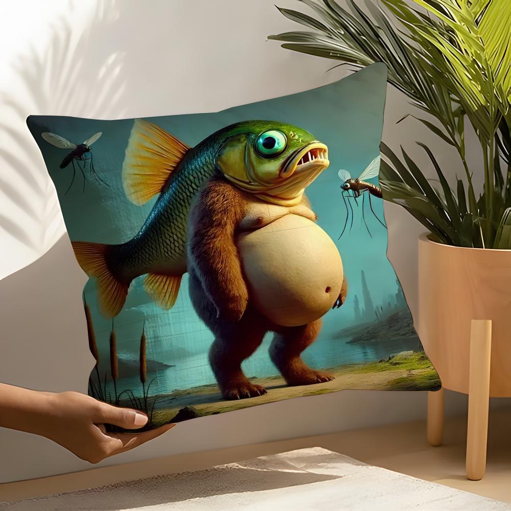 ITALlAN Brainrot Creative animal Pillow Case Home Living Room Decoration Linen Pillow Cases Cushion Cover