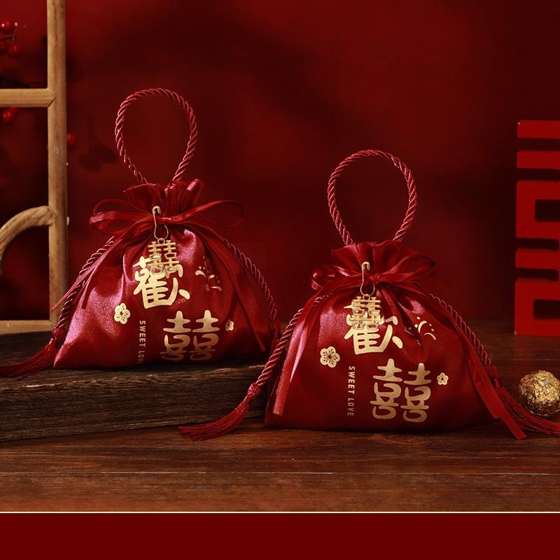 1PCS Luxury Packing Drawstring Velvet Pouch Silk Gift Bag For Jewelry Wedding Candy Boxes With Pearl String Decor Favors Bags
